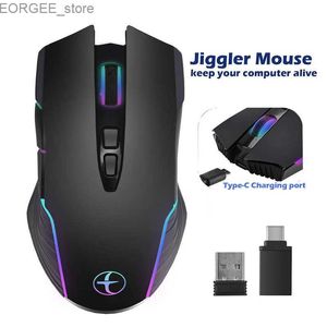 Mäuse 2,4G Wireless Maus Typ-C Silent Click Jiggler Mouse BEALSCHLICHE MACHSCHAFT UND SPIELEN FÜR MACBOOK Laptop Computer Y240407