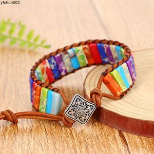 Longrui Jóias Imitação de Pedra Natural de Couro Tecido à Mão Bracelete de Couro Bohemiano DCCE de Handicraft DCCE