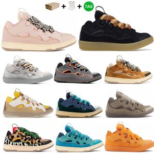 Designer lässige Schuhe Laufschuhe Joggen wandelnde Männer Frauen lässige Sneaker Wildleder Leder Curb Sneakers Kalbskinne Trapier Doppelschnüre Schuhe Größe 36-46