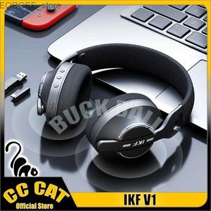 Mobiltelefonörlurar IKF V1 Gamer hörlurar Bluetooth Trådlös hörlurar över öronbrusreducering med mikrofonens headset Dynamiskt headset Lättvikt Y240407