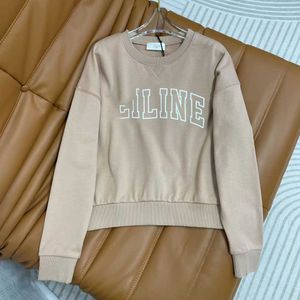 2024 spring new letter printed round neck short hoodie casual loose long sleeved top