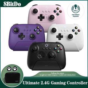 Spelkontroller Joysticks 8Bitdo Ultimate Wireless 2.4G Gaming Controller med Charging Dock Hall Joystick Gamepad för PC Windows 10 11 Steam Android Q240407