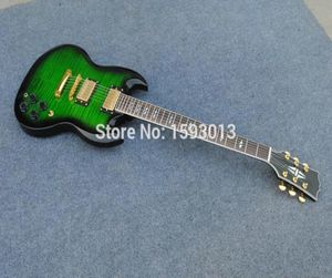 SG Electric Guitar Green Flowers può essere personalizzato pacchetti spediti 8639251