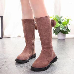 Boots Girls Herbst- und Winterbögen plus warme Seite Reißverschluss Prinzessin Baumwolle