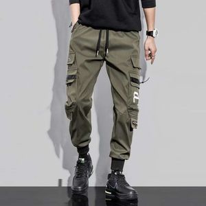 Large Size Black Workwear Pants for Men's Spring and Autumn Loose Fitting Leggings, American High Street Trendy Casual Pants for Men's Autumn