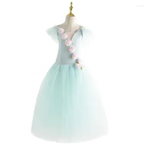 Stage Wear Green Girls' Ballet Tutu Skirt Dance Performance Clothing Professional Swan Lake Leotards Costume Romantic