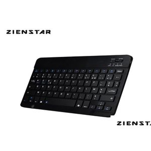 Klavyeler Zienstar 10inch Azerty Fransız Alüminyum Mini Kablosuz Klavye Apple iOS için Bluetooth Android Tablet Windows PC Lityum Batt OTCDP