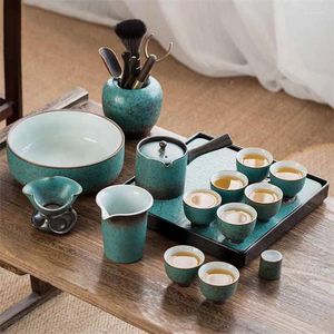 Teaware set resor kinesiska pott te -set tillbehör service muggar keramisk vattenkokare infuser porcelanato tabell yx50ts