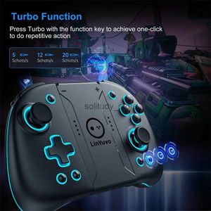 Controller di gioco Joysticks Linyuvo KS47 Joypad Controller gamepad meccanico 6axis Auto AUTO Wake Up Wireless Bluetooth Game Controller di gioco per Switch Q240407