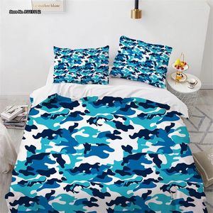 Sängkläder sätter 3D kamouflage digital tryckt täcke täckning kudde uppsättning sovrum dekoration hem textil 2/3 st