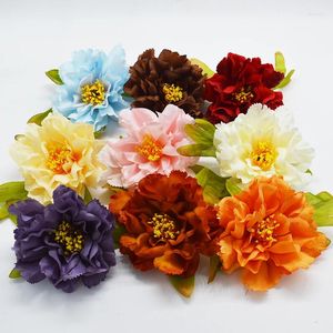Dekorativa blommor 5st/mycket stora konstgjorda Peony Flower Head 9cm Silk Blooming Wedding Wall Floral Party Home