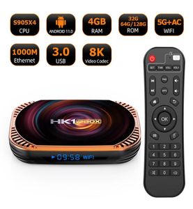 HK1 RBOX X4 Caixa de TV Inteligente Android 110 AmLogic S905X4 8K 4G 32 64128GB 3D WIFI 24G5G Suporte Google Player Youtube Netlflix9046050