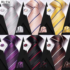 Neck Ties Hi Tie Stripe Black Red Mens Fashion Necklace Handle Cufflinks Used for Tailcoat Accessories Classic Silk Mens GiftsC240407