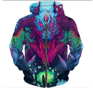 NEU FODE ROTPER Hoodie 3D Print Zipup Hoodies Hyper Beast Sweatshirt Menwomen Harajuku Outfits Tops yy0658683016