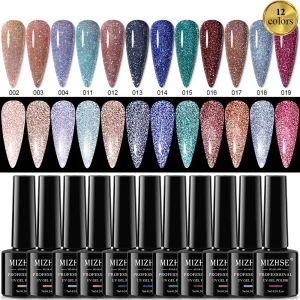 Medicine Mizhse 6/8/12pcs gel smalto set neon riflettente glitter gel immergersi da vernici gel UV/LED TUTTI per il kit per unghie acrilico manicure