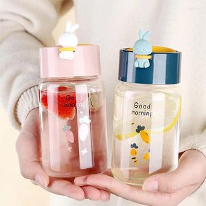 Wine Glasses Glass Water Cup Korean Cartoon Handy Mugs Creative Gift Student Portable Kawaii Mug S