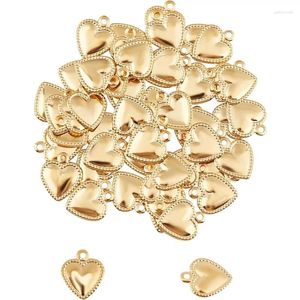 Uroki około 100pcs Złote Puffy Heart 304 Wisiorki ze stali nierdzewnej 1 mm mały otwór do bransoletki naszyjnika DIY