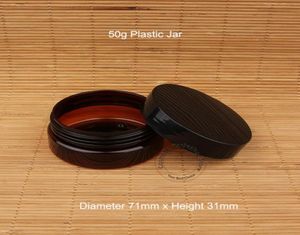 30pcslot Promotion Plaste Empty 50g Ansikt Cream Jar Amber High Quality 50 Ml Black Cap Small Bottle Women Cosmetic Container5463747