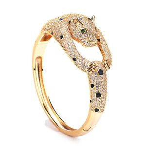 Karren Armband Wind Voll Diamant Spotted Leopardenarmband für Männer und Frauen Personalisierte Luxustemperament Schmuck Valentinstag Geschenk