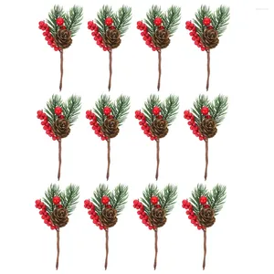 Decorative Flowers 12 Pcs Pine Cones Artificial Birthday Decoration For Girl Picks Foam Christmas Floral