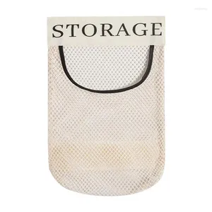Storage Bags Garbage Bag Holder Mesh Hang Dispenser High Capacity For Bathroom Bedroom