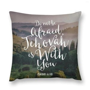 Poduszka nie bój się Jehowa jest z tobą, rzucasz na niestandardową kanapę sofy s