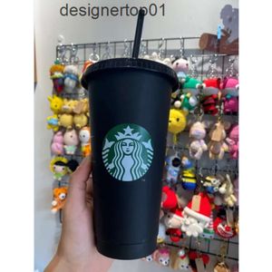 Stanleliness Starbucks 24 унции/710 мл русалка богиня пластиковый тумблер многоразовый прозрачный питье с плоским дном