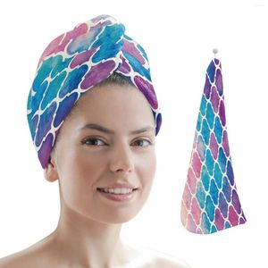 Towel Morocco Geometric Colorful Dry Hair Bathroom Absorbent Quick-Drying Shower Cap Microfiber