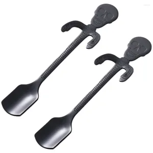 Disposable Flatware 2 Pcs Bones 304 Stainless Steel Coffee Spoon Fashionable Spoons Tablespoon Creative Halloween