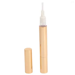 Lagringsflaskor 5st tom penna med penselspetsbehållare Läpp Glans Eyelash Growth Tube Aluminium Applicators 3ml ()