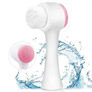 Makeup Brushes 3D Bilateral Silicone Facial Cleanser Manual Massage Brush Soft Brestles Dubbelsidiga ansikte
