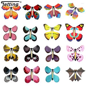 Party Favor 2024 Magic Flying Butterflies Wind Up Toy In The Sky Bookmark Greeting Cards Rubber Band Powered Kids Props Surpris Gift