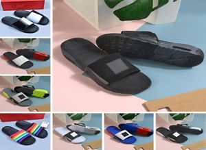 Cool Summer 90 -talets Mens Womens tofflor Fashion Slides Triple Black White Grey Outdoor Flat Flip Flops Beach El Platform Sandaler 32667923