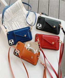 Crossbody Long Chain PhoneCase Credit Card Portfel dla iPhone 11 Pro Max XR XS Max 7 8 Plus skórzana pokrywa z paskiem259917678362