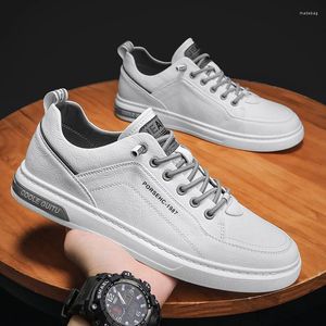 Casual Shoes Mens Flat White Travel Tenis Sneaker Men's Sneakers Sports For Men Lightweight PU Leather Breathable Shoe