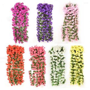 Decorative Flowers Artificial Flower Fake Plant Vine Garland Door Wall Hanging Basket Wedding Party Home Decoration Mother's Day Gift