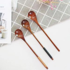 Spoons Long Handle Wooden Winding Spoon Coffee Milk Tea And Honey Stirring Fruit Kitchen Tools Tableware Wholesale