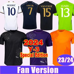 23 24 Modric Vini Jr. Męskie koszulki piłkarskie 2024 Y-3 Bellingham Camavinga Tchouameni Camavinga Valverde Kroos Alaba Rodrygo Home Away Edition Football koszulki