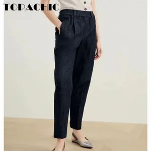 Women's Jeans 11.15 TOPACHIC Casual Fashion Elastic High Waist Straight