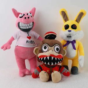 Movies TV Plush toy Dark Deception Plush Toy Murder Monkey Rabbit Soft Stuffed Doll Animals Kids Birthday Christmas Plushie Gift Peluche Pillow 240407