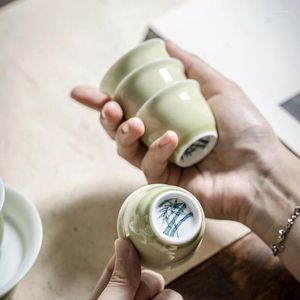 Wine Glasses Hand-painted Blue And White Bamboo Tea Cup Set Master Single Scholar