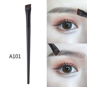 2024 NEW 1pcs Professional Black Eyebrow Inclined Flat Angled Brush Makeup Tool Wooden Pole Eyeliner Eyeshadow Eye Brow Women CosmeticFor