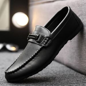 Casual Shoes Men Leather Lazy 2024 Summer Lightweight Loafers High Quality Business Antiskid Moccasins