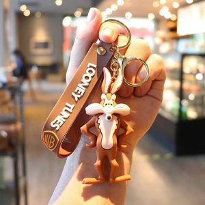 Keychains Lanyards Cartoon Character Keychain Bugs Bunny Daffy Duck Cat Bag Pendant Accessories Childrens Toy Birthday Gift Q240403