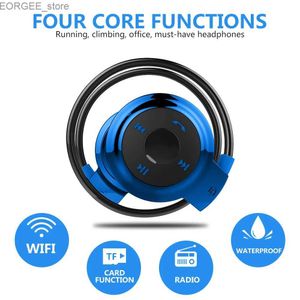 Cep Telefonu Kulaklıklar Spor Kablosuz Bluetooth-Compatib Kulaklıklar MP3 Müzik Çalar Kulaklık Kulaklık Mikro SD Kart Yuvası Handfree Mic Y240407