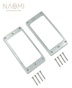 Naomi 2pcs Silver Metal Humbucker Pikap Çerçevesi Elektro Gitar İçin Montaj Halkaları Yüksek Kalite New3493308