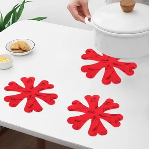 Table Mats 5 Pcs Placemats Felt Pot Holder Cloth And Pan Protectors Multi-functional Translate Stacking Anti-slip Cutlery