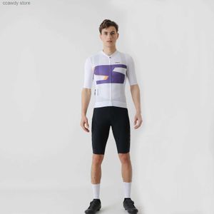 Camisetas masculinas 2024 Novo Pro Short Seve Cycling Jerseys Race Fit com tecido leve da Itália e tecido de respiração UPF 50+ H240407