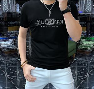 24sss New Men's Casual 3D pesado escrivão quente camisa artesanal camisetas de caneca espumante moda moda masculina moda 4xl5xl Mangas curtas Top Tee