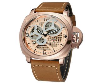 2021 Fashion Style Leisure Lattice Hollow Dial Hela Automatic Watches Buckle Simple Eye Eye Eye Eye Imitation Leather Protection Mecha6819479